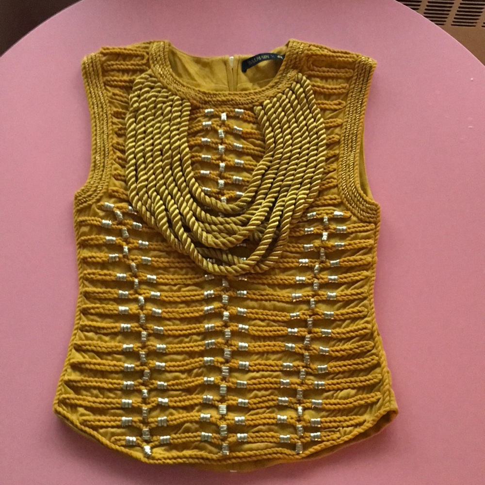 Balmain H&M gold rope blouse